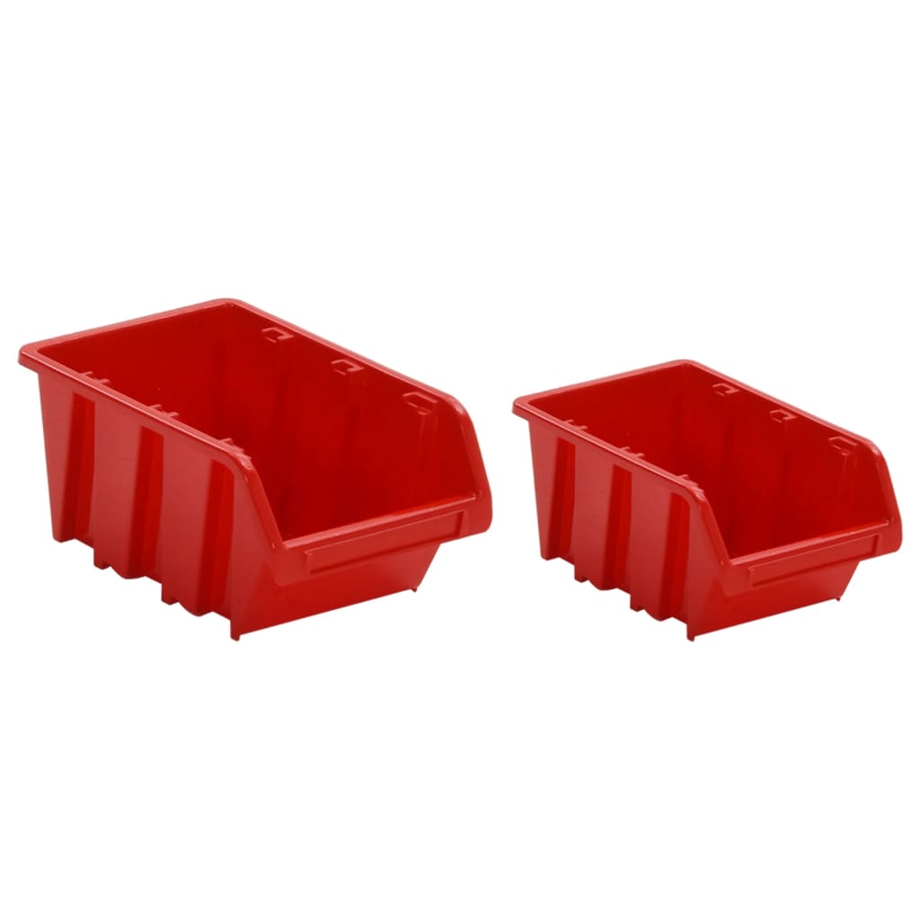 vidaXL 30 Piece Workshop Shelf Set Red and Black 77x39cm Polypropylene