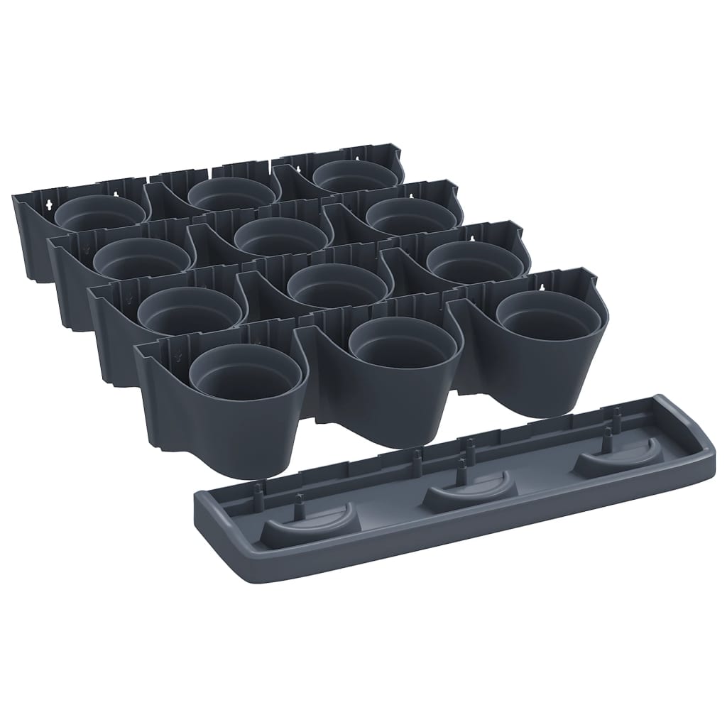 vidaXL Vertical Garden Plant Set 12 pcs Anthracite Polypropylene