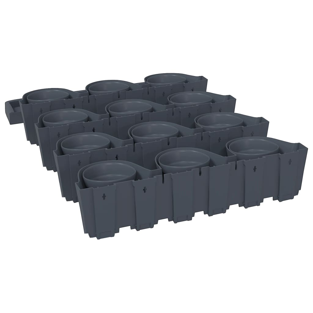 vidaXL Vertical Garden Plant Set 12 pcs Anthracite Polypropylene