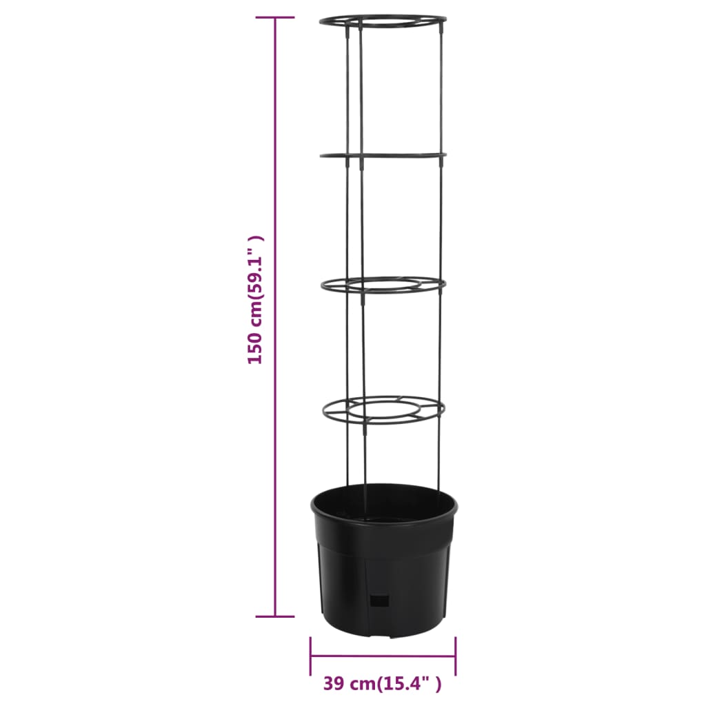 vidaXL Tomato Grower Anthracite Ø39x150 cm Polypropylene