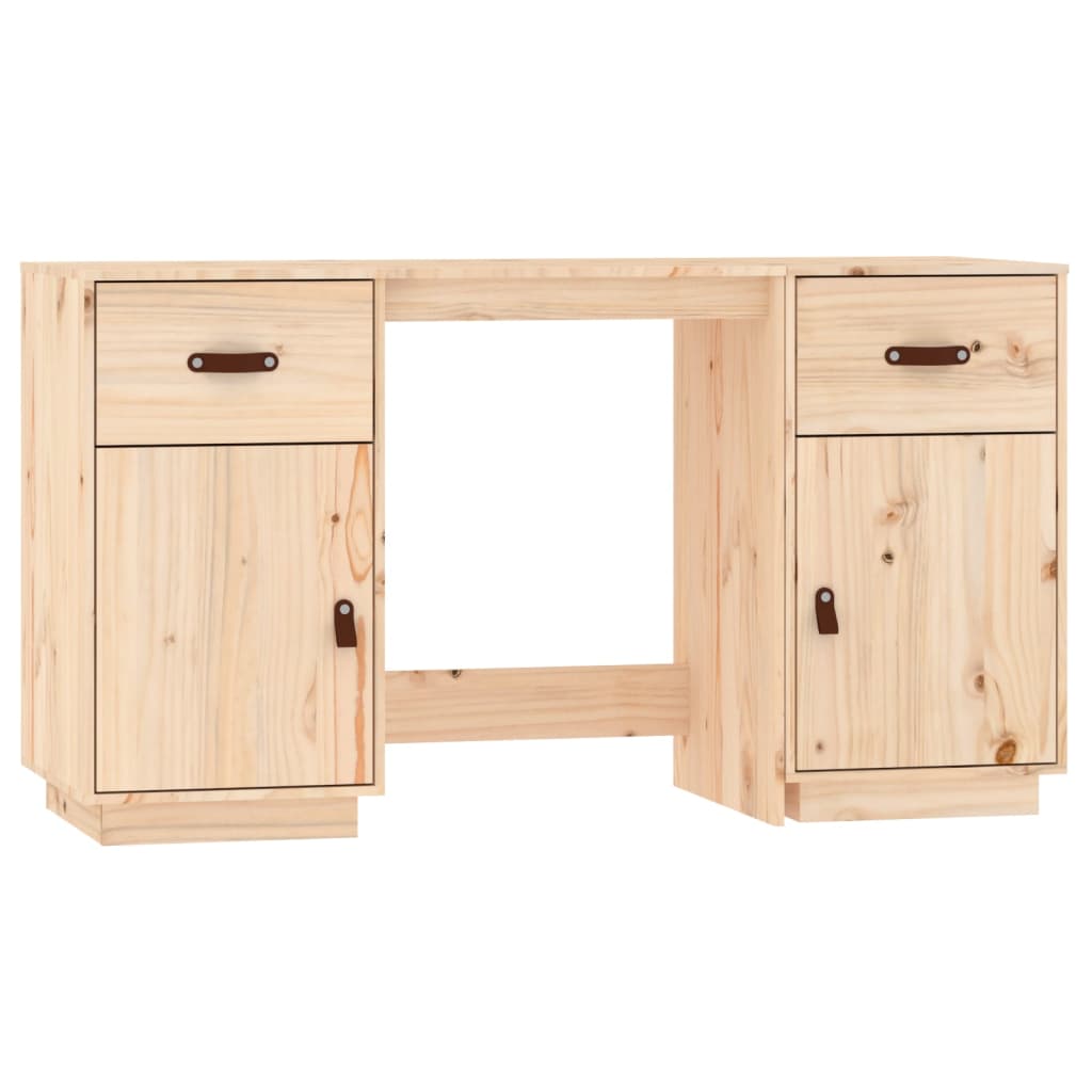 vidaXL Desk with Cabinets 135x50x75 cm Solid Wood Pine