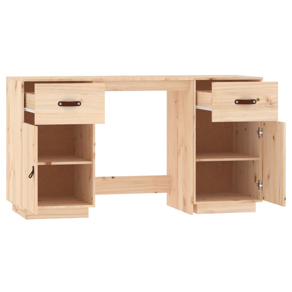 vidaXL Desk with Cabinets 135x50x75 cm Solid Wood Pine