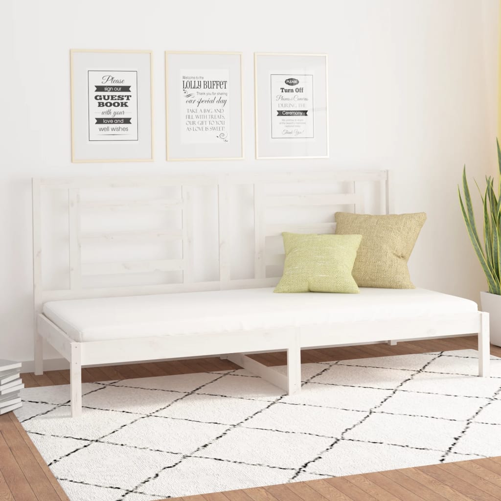 Day Bed without Mattress White 80x200 cm Solid Wood Pine