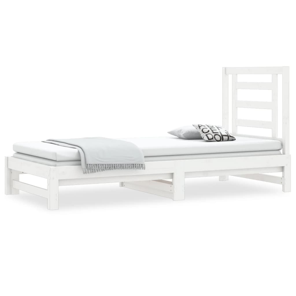 vidaXL Pull-out Day Bed without Mattress White 2x(90x190) cm