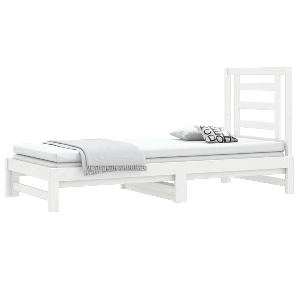 vidaXL Pull-out Day Bed without Mattress White 2x(90x190) cm