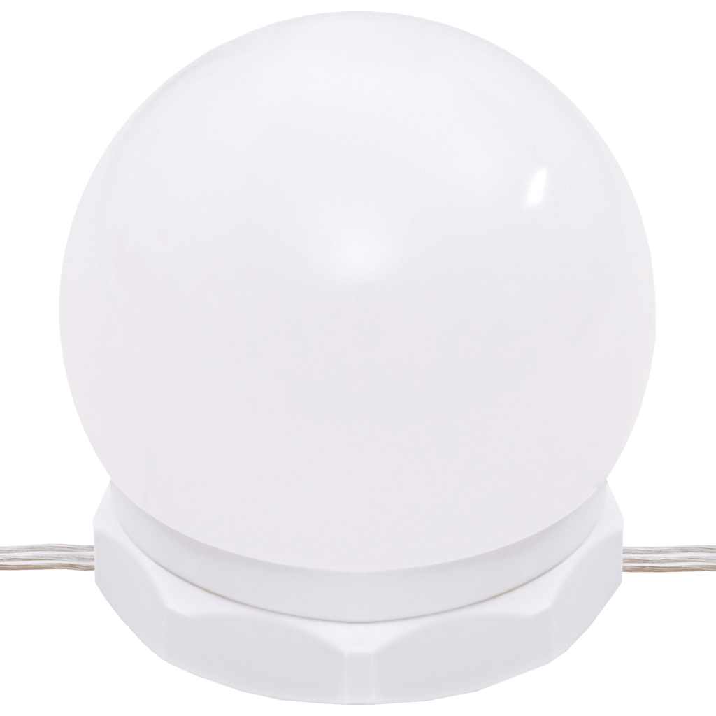 Dressing Table Set with LED White Engineered Wood