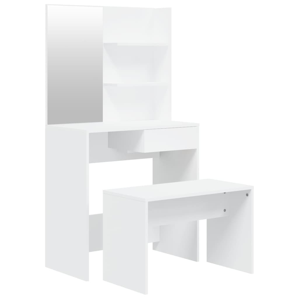 vidaXL Dressing Table Set White 74.5x40x141 cm