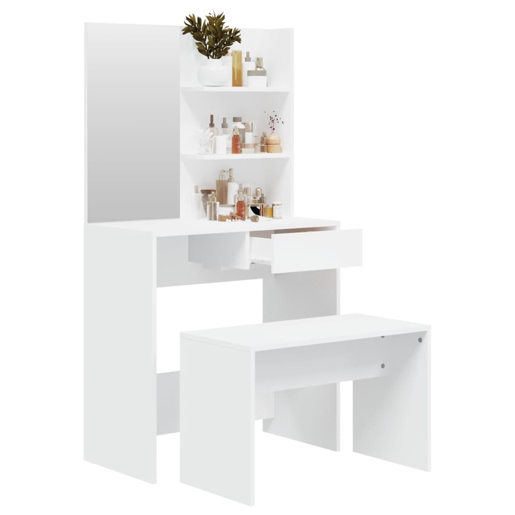 vidaXL Dressing Table Set White 74.5x40x141 cm