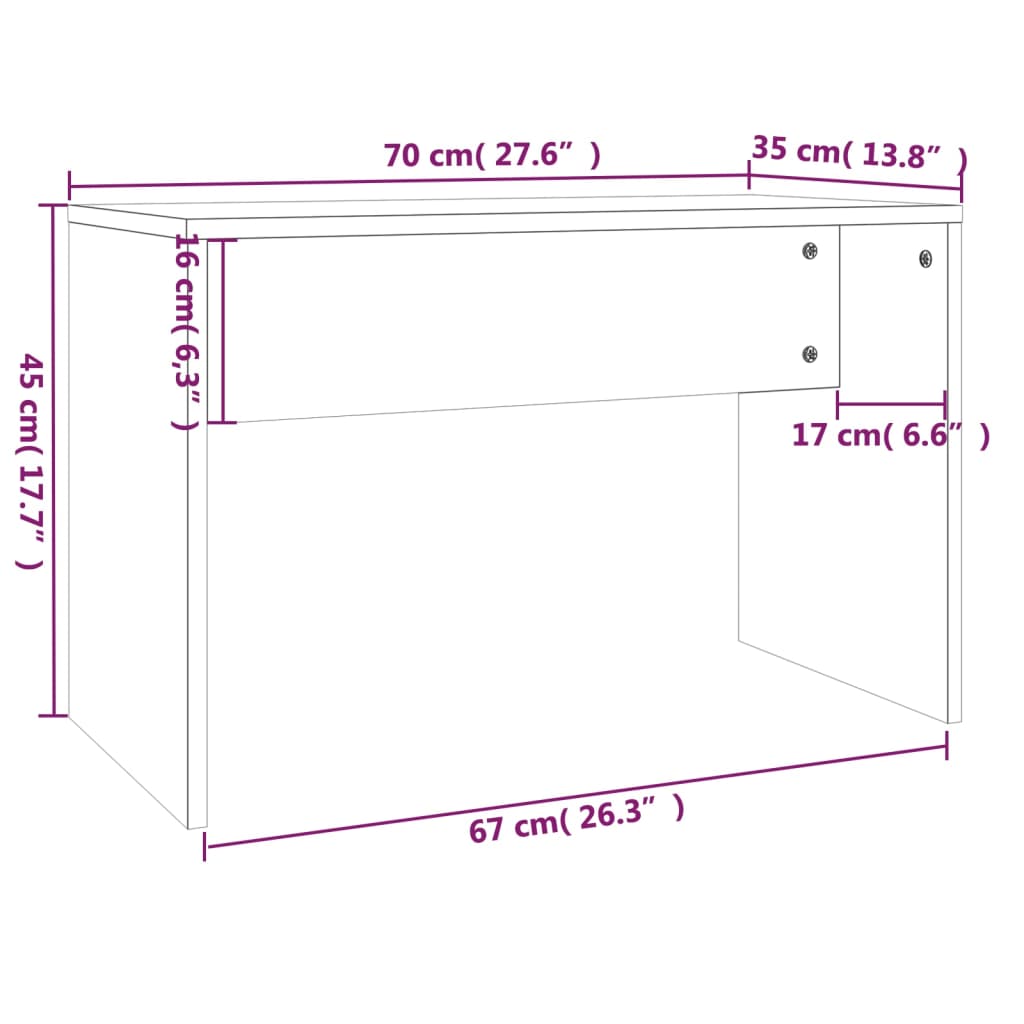 vidaXL Dressing Table Set White 74.5x40x141 cm