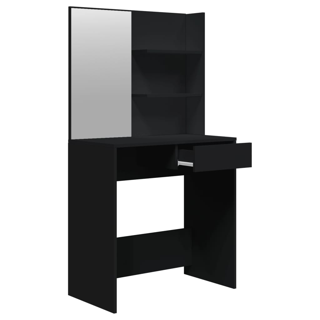 vidaXL Dressing Table Set Black 74.5x40x141 cm