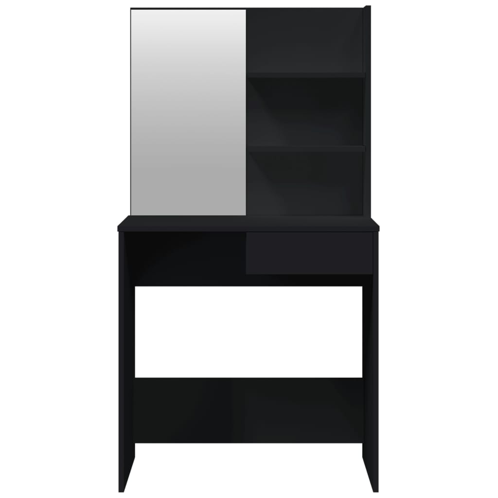 vidaXL Dressing Table Set Black 74.5x40x141 cm