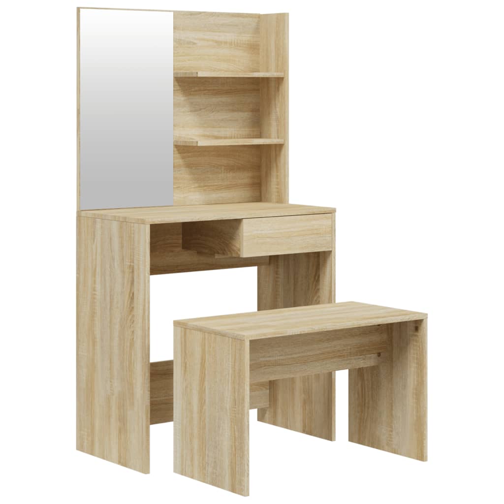 vidaXL Dressing Table Set Sonoma Oak 74.5x40x141 cm