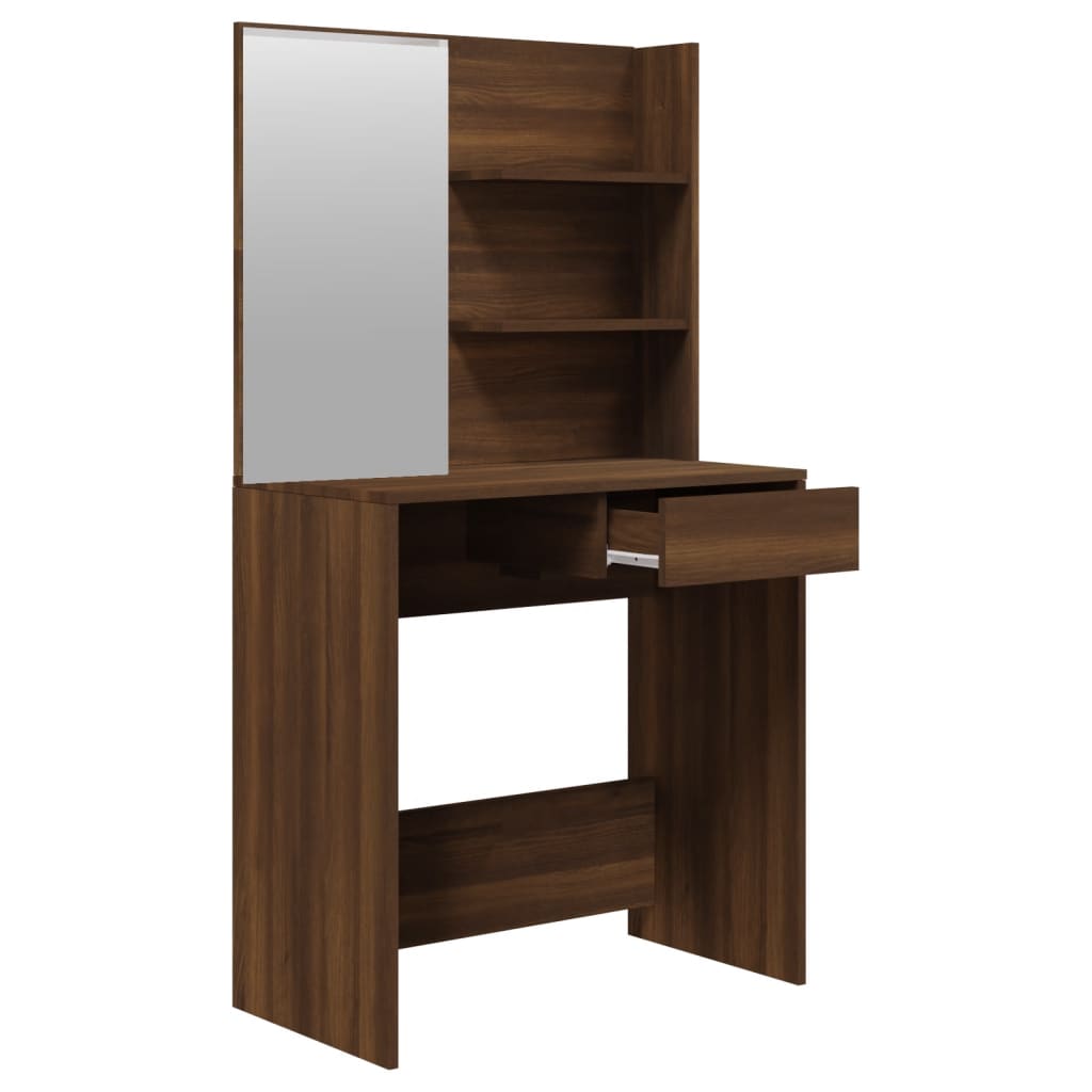 vidaXL Dressing Table Set Brown Oak 74.5x40x141 cm