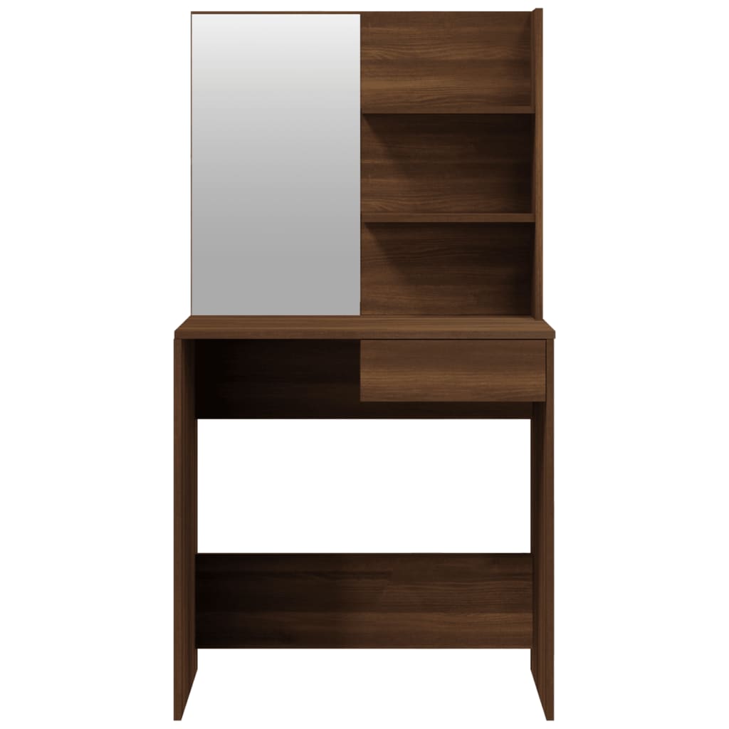 vidaXL Dressing Table Set Brown Oak 74.5x40x141 cm