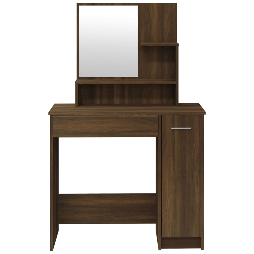 vidaXL Dressing Table Set Brown Oak 86.5x35x136 cm