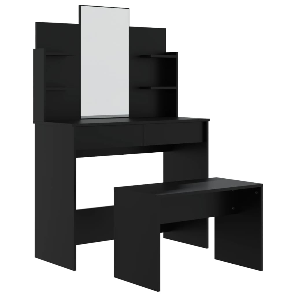 vidaXL Dressing Table Set Black 96x40x142 cm