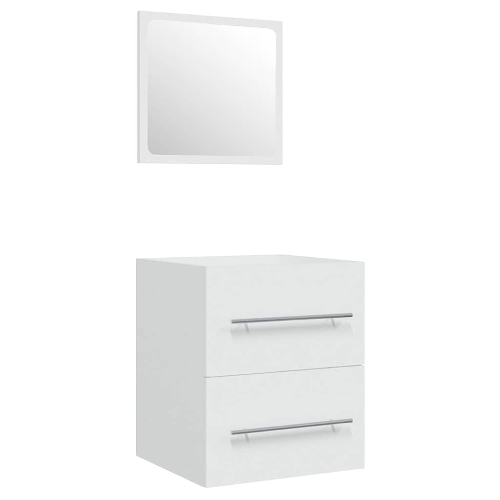 Sink Cabinet with Built-in Basin White Engineered Wood