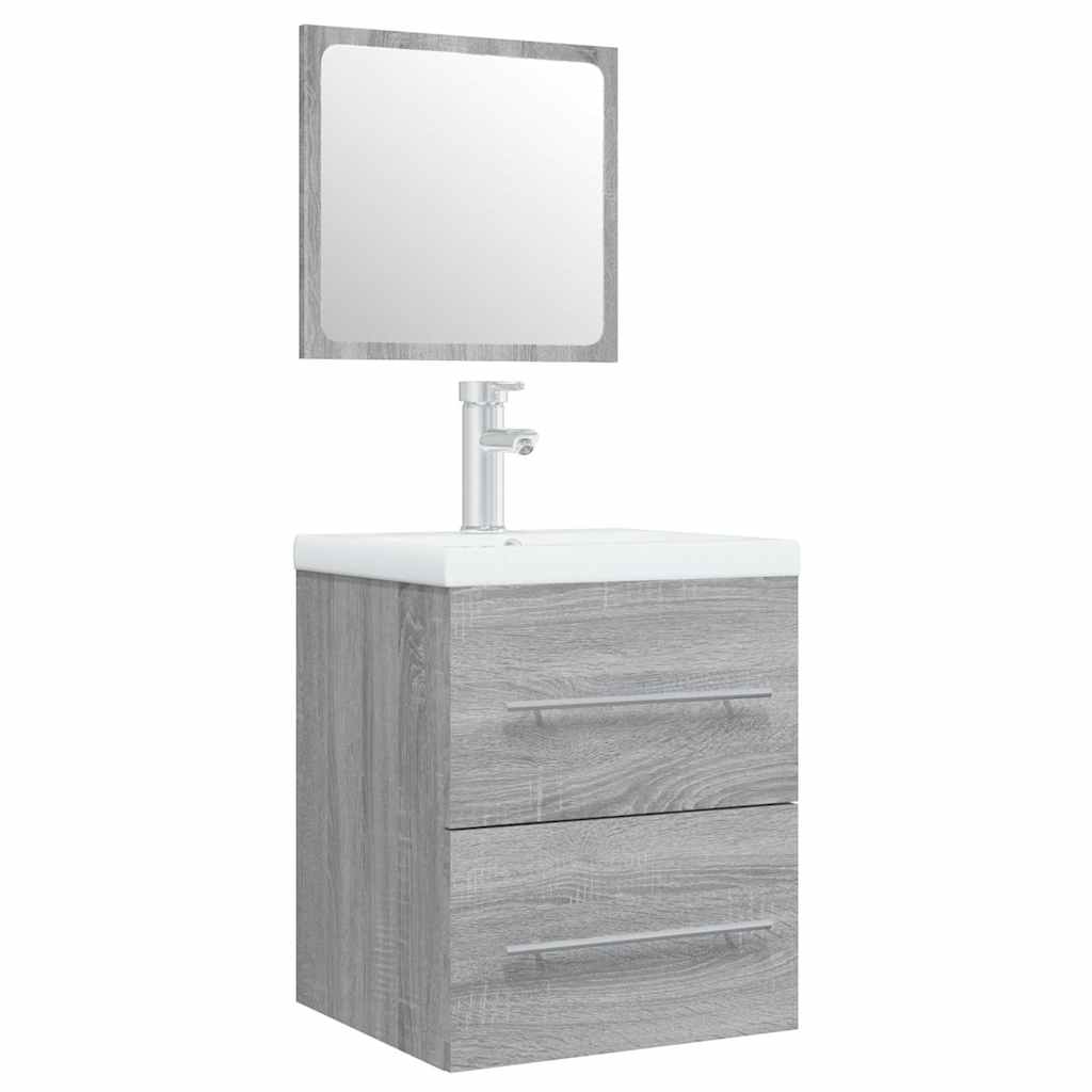 Sink Cabinet with Built-in Basin Grey Sonoma Engineered Wood
