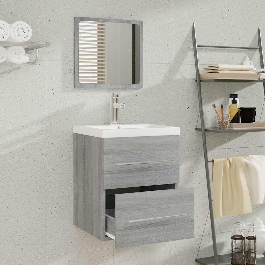Sink Cabinet with Built-in Basin Grey Sonoma Engineered Wood