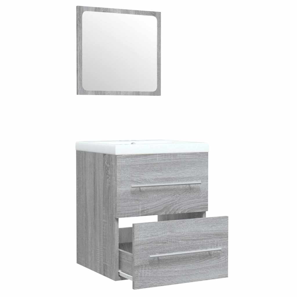 Sink Cabinet with Built-in Basin Grey Sonoma Engineered Wood