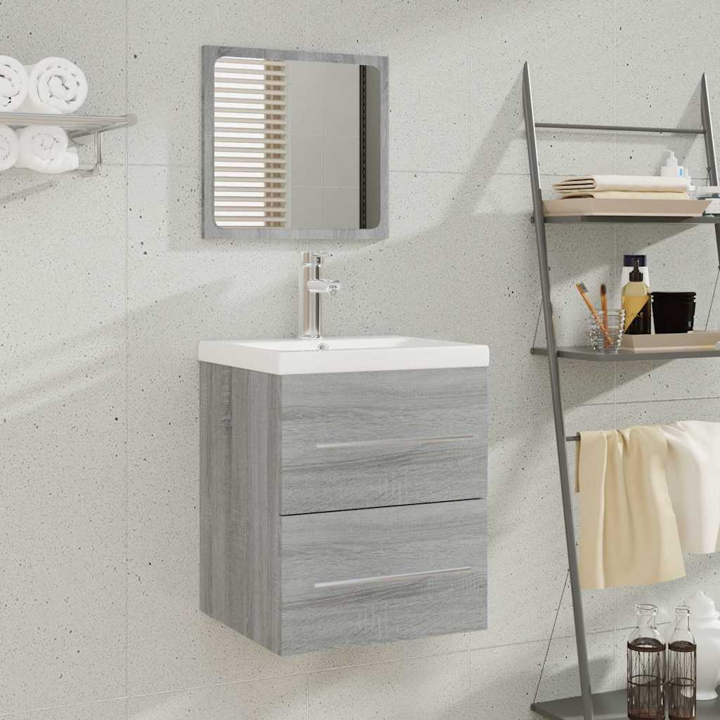Sink Cabinet with Built-in Basin Grey Sonoma Engineered Wood