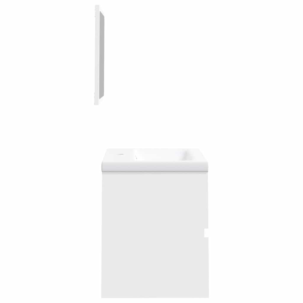 Bathroom Sink Cabinet with Basin and Mirror White