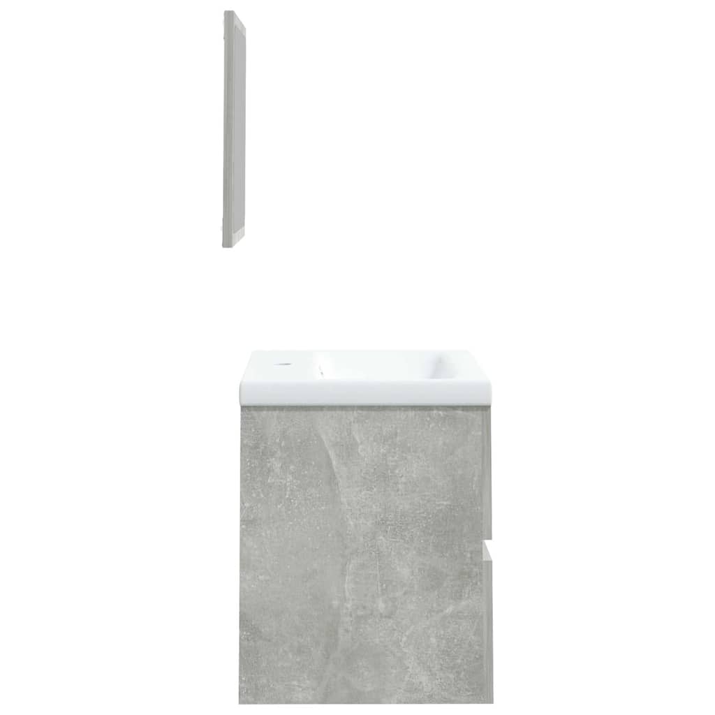 Bathroom Sink Cabinet with Basin and Mirror Concrete Grey