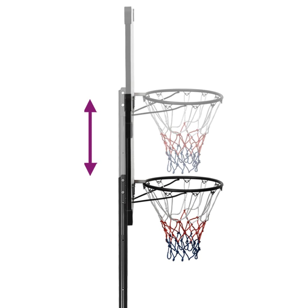 vidaXL Basketball Stand Transparent 280-350 cm Polycarbonate