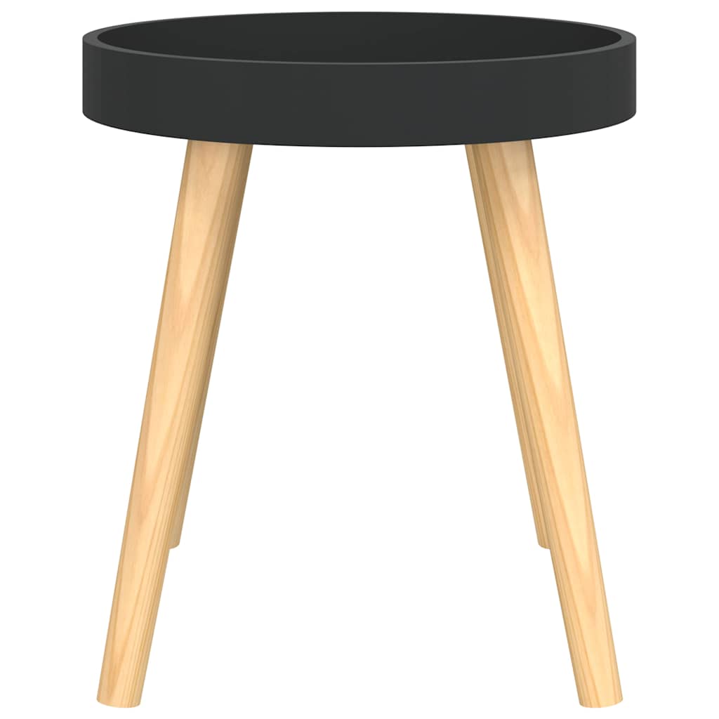 Side Table Black 38x38x40 cm Engineered Wood&Solid Wood Pine