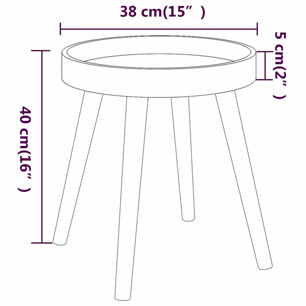 Side Table Black 38x38x40 cm Engineered Wood&Solid Wood Pine