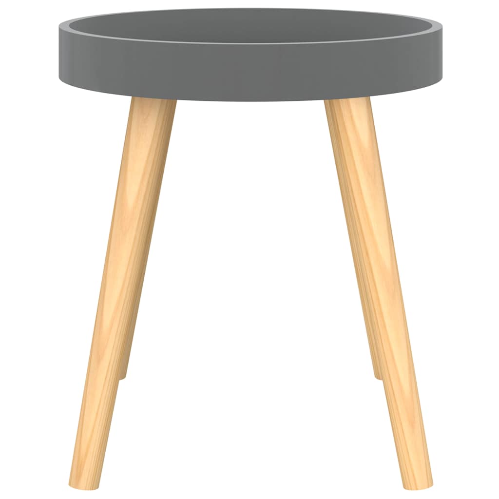 Side Table Grey 38x38x40 cm Engineered Wood&Solid Wood Pine