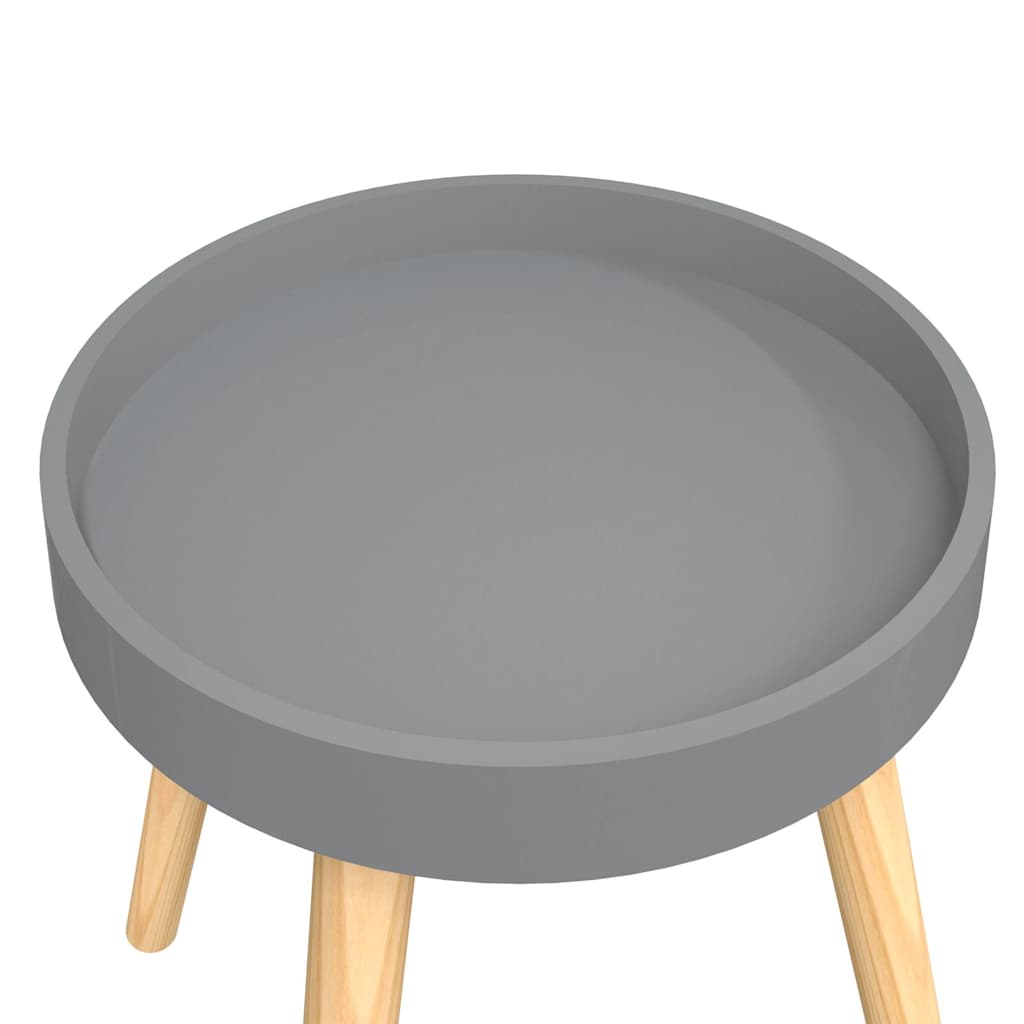 Side Table Grey 38x38x40 cm Engineered Wood&Solid Wood Pine