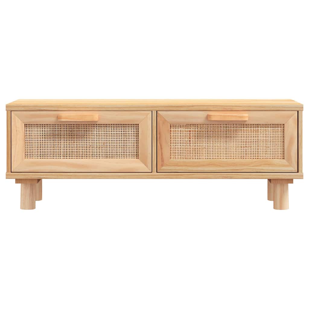 Coffee Table Brown 80x40x30 cm Engineered Wood&Solid Wood Pine