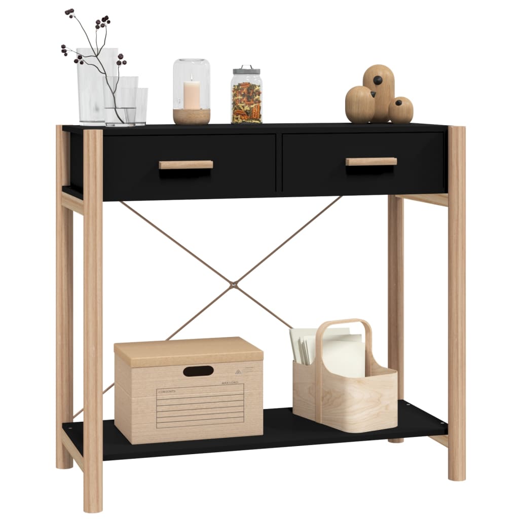 vidaXL Console Table Black 82x38x75 cm Engineered Wood