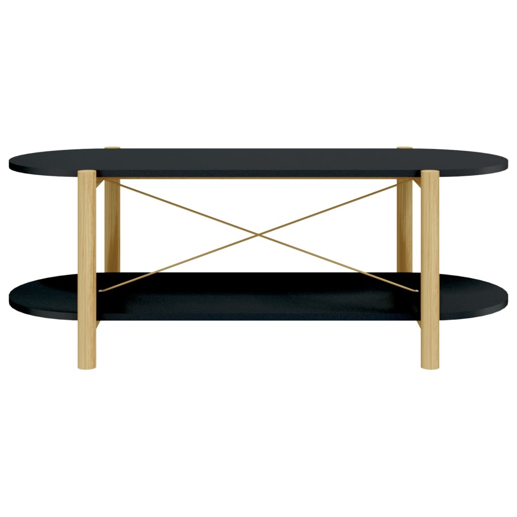Coffee Table | Black | Engineered wood, Solid pine wood, Metal | Regular