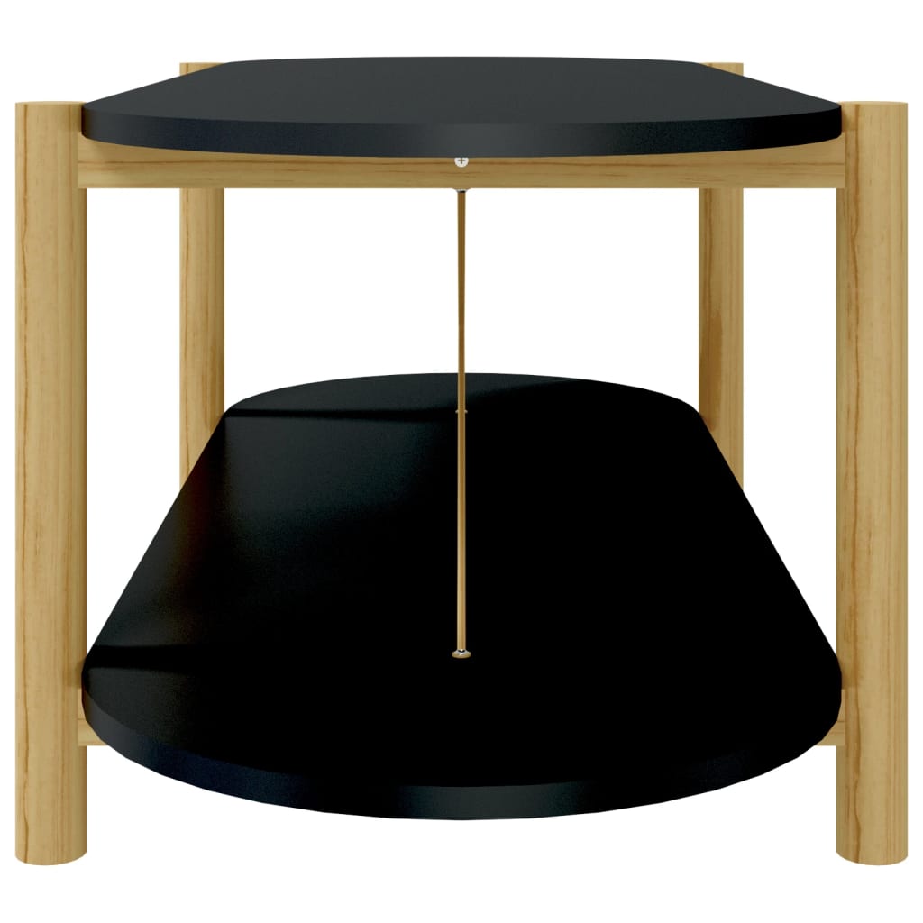 Coffee Table | Black | Engineered wood, Solid pine wood, Metal | Regular