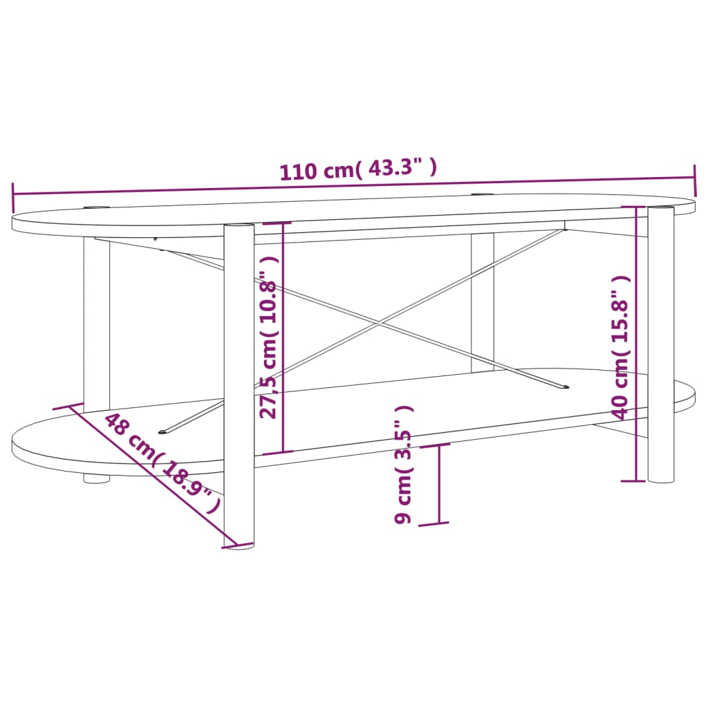 Coffee Table | Black | Engineered wood, Solid pine wood, Metal | Regular