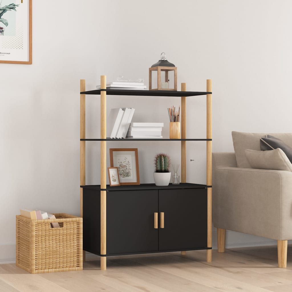 Highboard Black 80x40x121 cm Engineered Wood