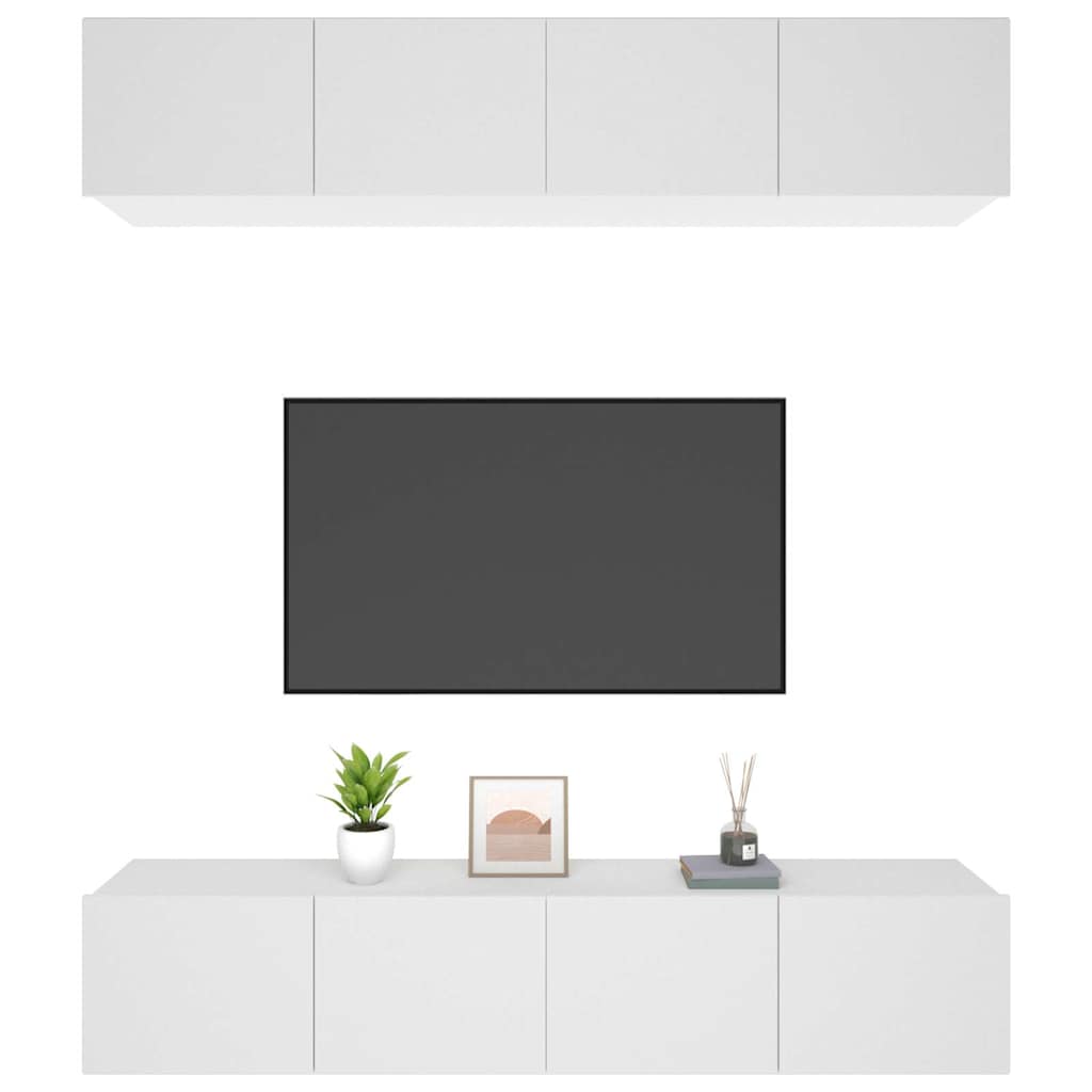 4 Piece TV Cabinet Set White 80x30x30 cm Engineered Wood