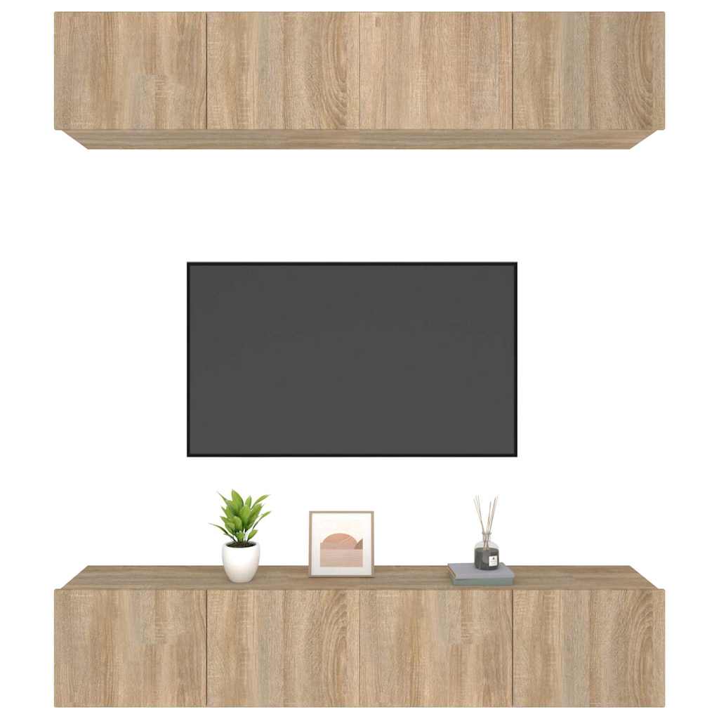 4 Piece TV Cabinet Set Sonoma Oak 80x30x30 cm Engineered Wood