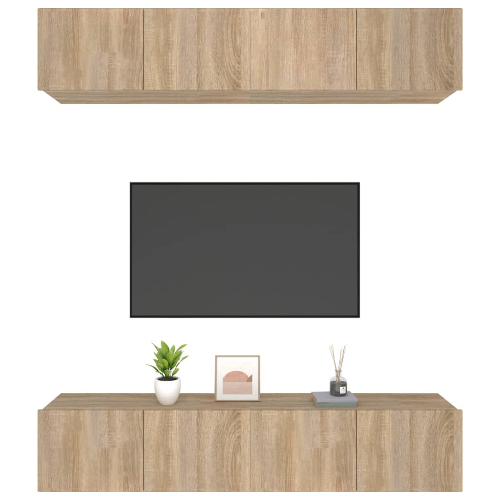 vidaXL TV Cabinets 4 pcs Sonoma Oak 80x30x30 cm Engineered Wood