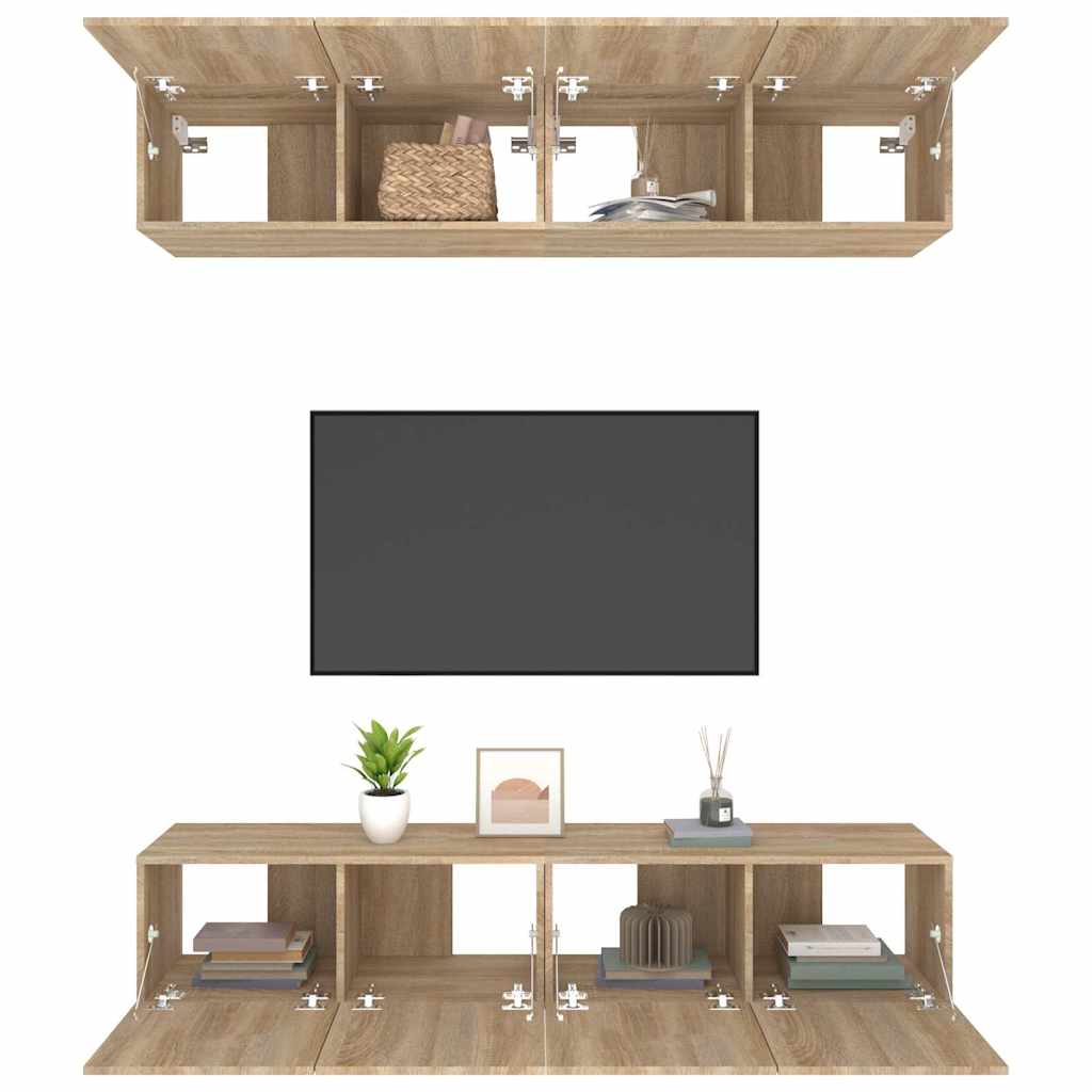 4 Piece TV Cabinet Set Sonoma Oak 80x30x30 cm Engineered Wood