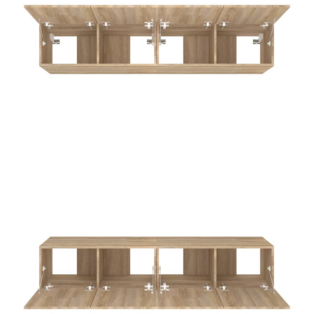4 Piece TV Cabinet Set Sonoma Oak 80x30x30 cm Engineered Wood