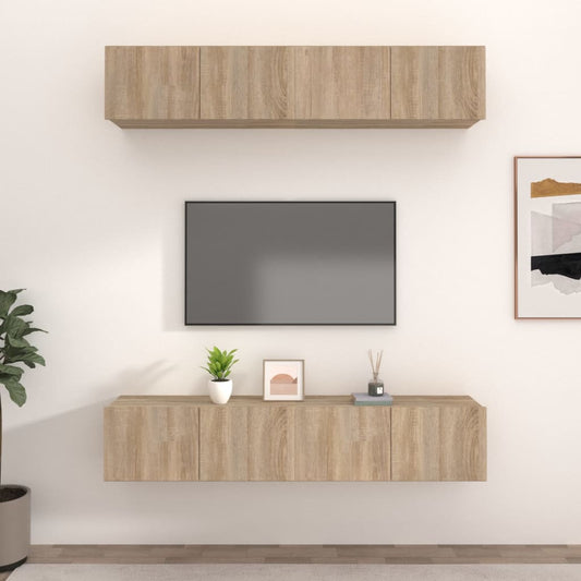 vidaXL TV Cabinets 4 pcs Sonoma Oak 80x30x30 cm Engineered Wood