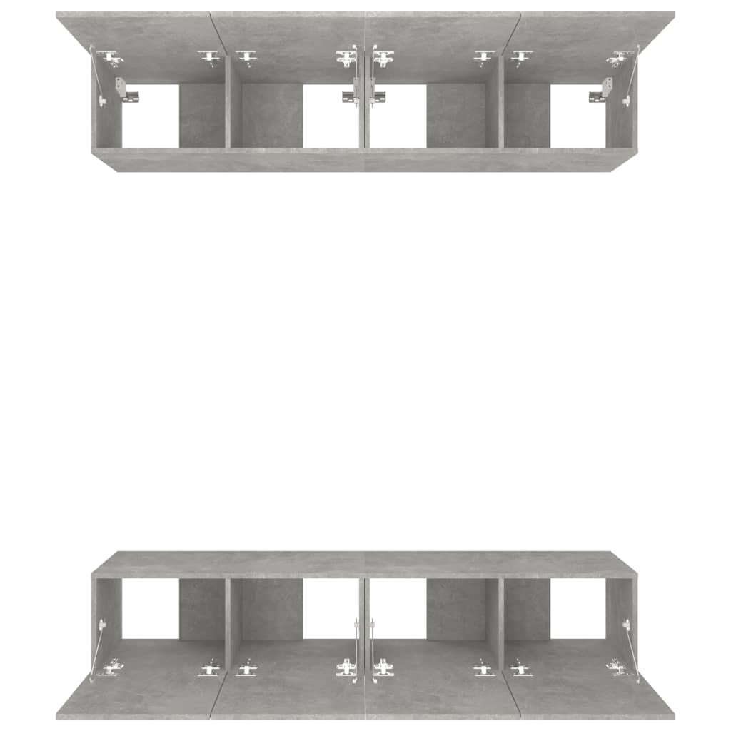 vidaXL TV Cabinets 4 pcs Concrete Grey 80x30x30 cm Engineered Wood