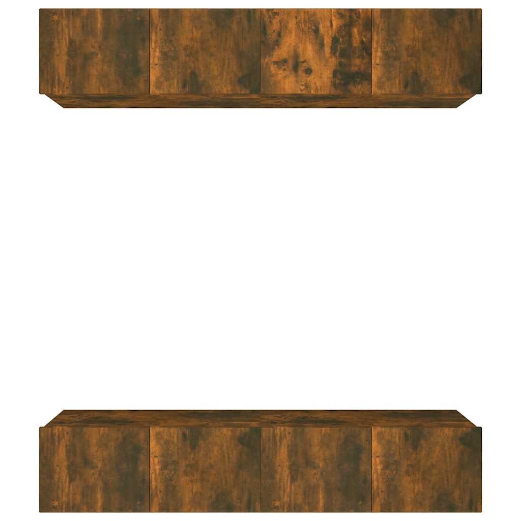 4 Piece TV Cabinet Set Smoked Oak 80x30x30 cm Engineered Wood