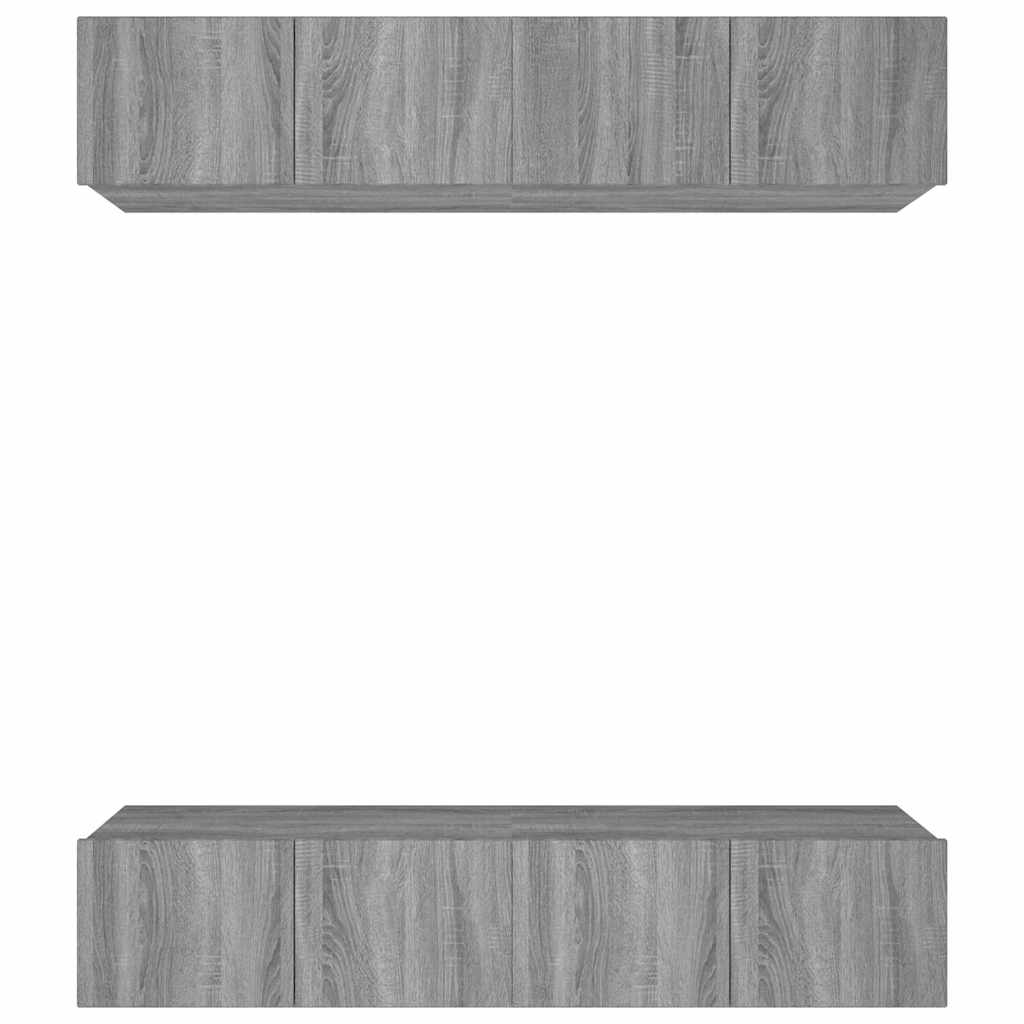 4 Piece TV Cabinet Set Grey Sonoma 80x30x30 cm Engineered Wood