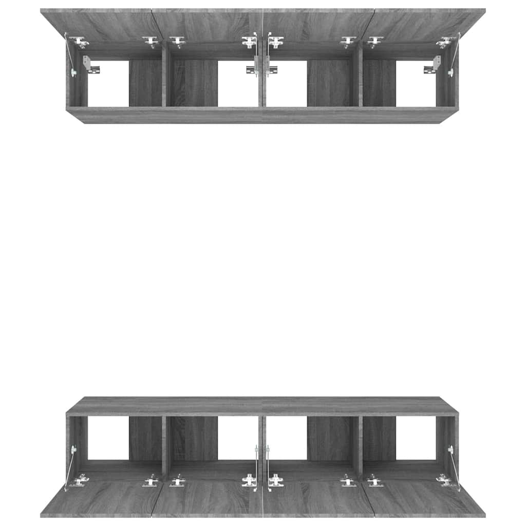 4 Piece TV Cabinet Set Grey Sonoma 80x30x30 cm Engineered Wood