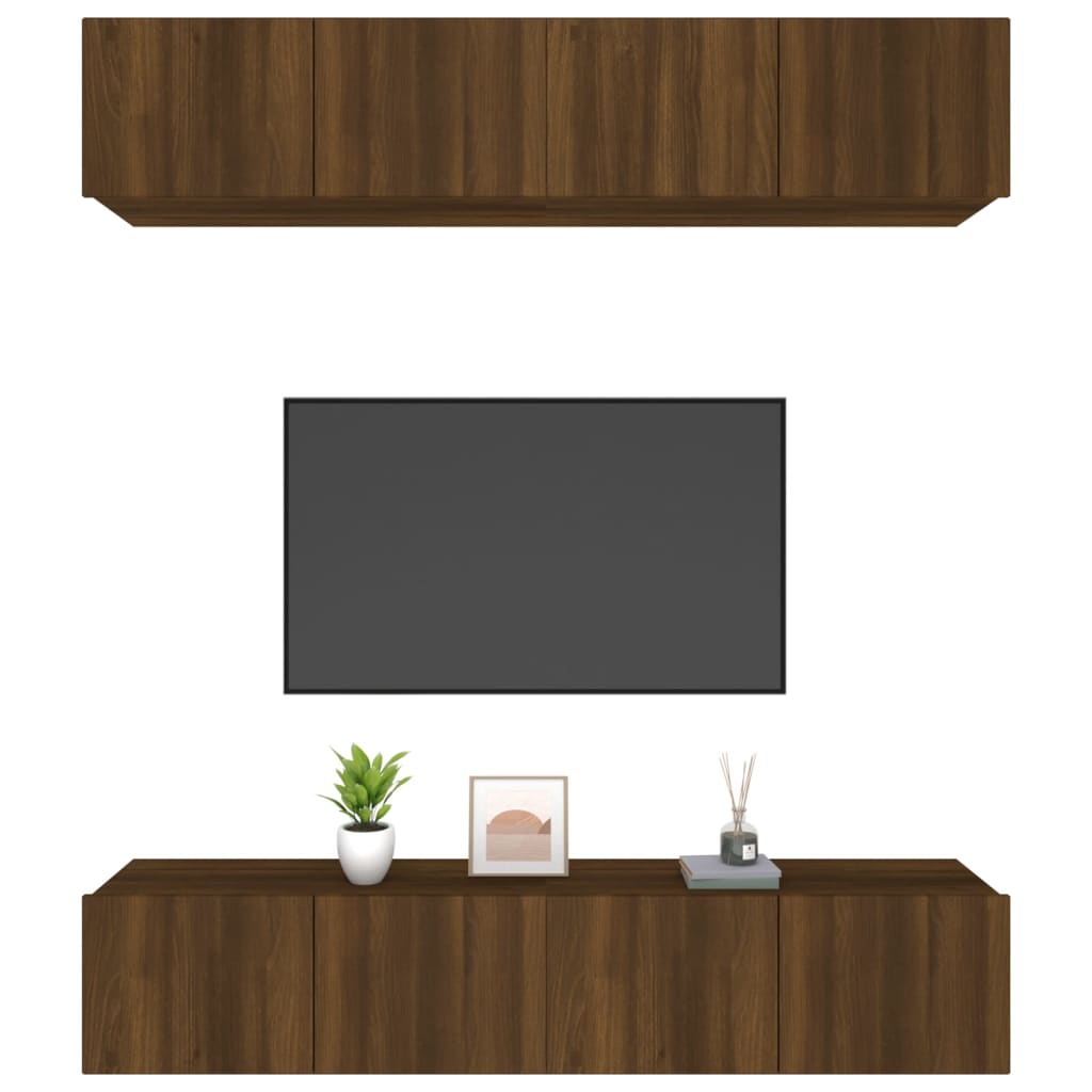 vidaXL TV Cabinets 4 pcs Brown Oak 80x30x30 cm Engineered Wood