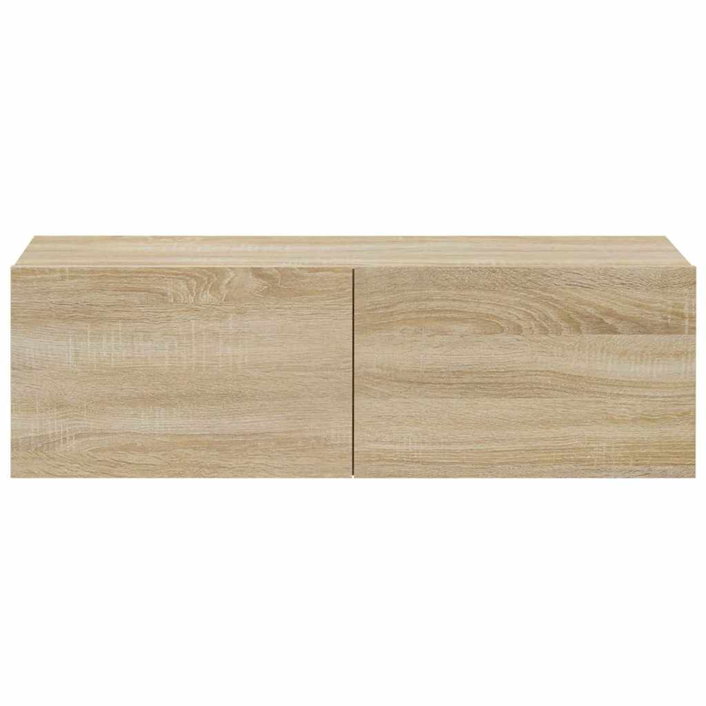 4 Piece Wall-mounted TV Cabinet Set Sonoma Oak 100x30x30 cm